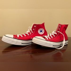 Red All Star High Top Converse. Size 11